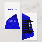 Minimalistisch uniek blauw voor professioneel bedr visitekaartje (Voorkant / Achterkant)