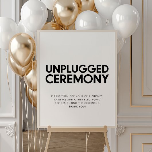 Minimalistisch Unplugged ceremony bruiloft bord Poster