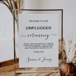 Minimalistisch Unplugged Ceremony Sign, Kaart