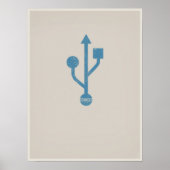 Minimalistisch USB-poster Poster (Voorkant)