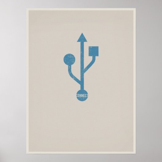 Minimalistisch USB-poster Poster (Voorkant)