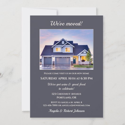 Minimalistisch uw foto Housewarming uitnodiging (Voorkant)