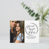 MINIMALISTISCH | VAKANTIE | VREDE HOOP LIEFDE | FO FEESTDAGENKAART (Staand voorkant)