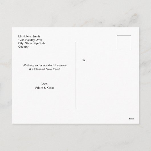 MINIMALISTISCH | VAKANTIE | VREDE HOOP LIEFDE | FO FEESTDAGENKAART (Achterkant)