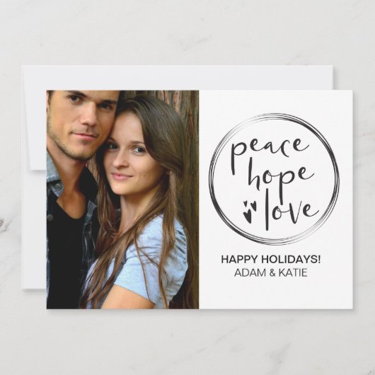 MINIMALISTISCH | VAKANTIE | VREDE HOOP LIEFDE | FO FEESTDAGENKAART (Voorkant)