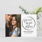 MINIMALISTISCH | VAKANTIE | VREDE HOOP LIEFDE | FO FEESTDAGENKAART (Staand voorkant)