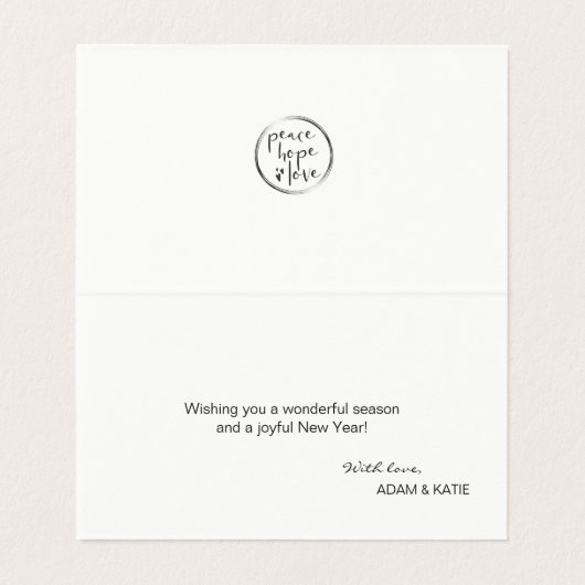 MINIMALISTISCH | VAKANTIE | VREDE HOOP LIEFDE | FO KAART (Binnenkant ongevouwen)