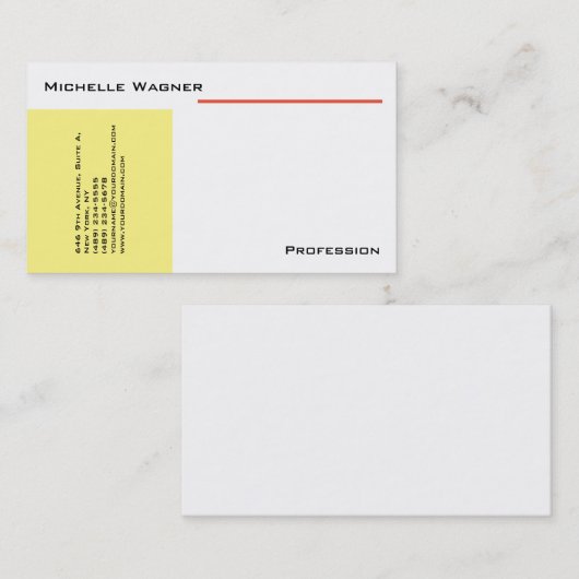 Minimalistisch vakgebied visitekaartje (Voorkant / Achterkant)