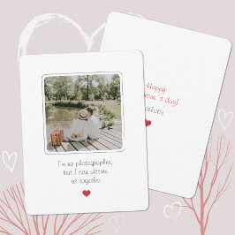 Minimalistisch Valentijnsdag hart foto Feestdagenkaart