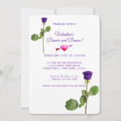 Minimalistisch Valentijnsdag Paars Roos Kaart (Voorkant)