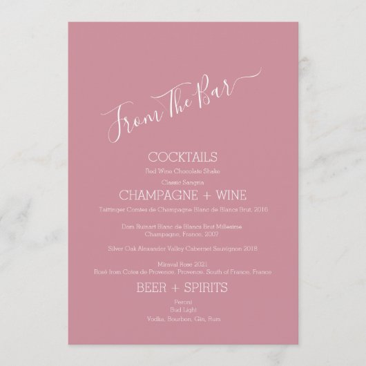 Minimalistisch van de Kaart van de Bar van de Band (Voorkant)