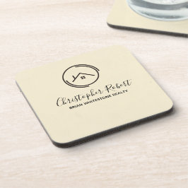 Minimalistisch van wit onroerend goed bier onderzetter