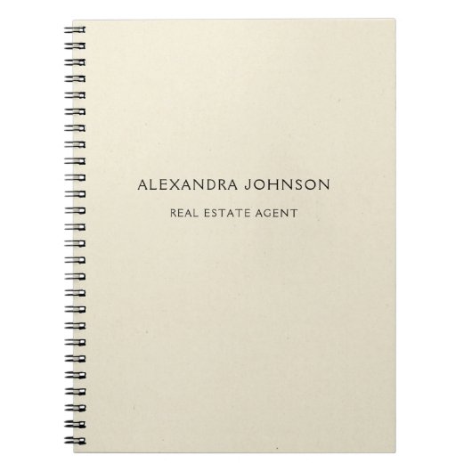 Minimalistisch van wit onroerend goed notitieboek (Voorkant)