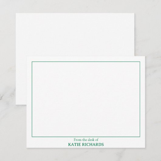 Minimalistisch Vanaf het bureau van Square Border Notitiekaartje (Voorkant / Achterkant)