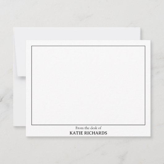 Minimalistisch Vanaf het bureau van Square Border Notitiekaartje (Voorkant)