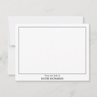 Minimalistisch Vanaf het bureau van Square Border Notitiekaartje