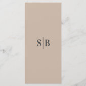 Minimalistisch vaste kleurenzand Khaki beige bruil Menu (Achterkant)