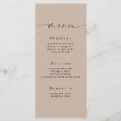 Minimalistisch vaste kleurenzand Khaki beige bruil Menu (Voorkant)