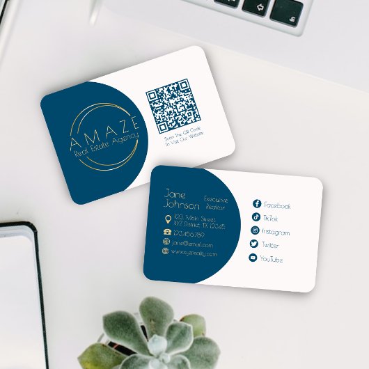 Minimalistisch vastgoedmakelaar QR Code Visitekaar Visitekaartje