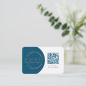 Minimalistisch vastgoedmakelaar QR Code Visitekaar Visitekaartje (Staand voorkant)