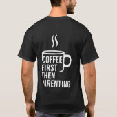 Minimalistisch vector design witte retro koffie t-shirt (Achterkant)