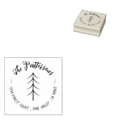 Minimalistisch veer Birfamilie Vakantie Rubberstem Rubberstempel (Gestempeld)