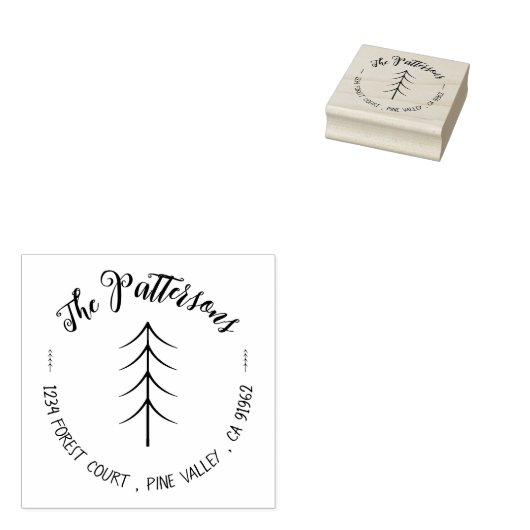 Minimalistisch veer Birfamilie Vakantie Rubberstem Rubberstempel (Gestempeld)