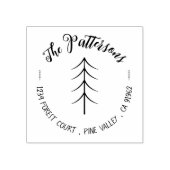 Minimalistisch veer Birfamilie Vakantie Rubberstem Rubberstempel (Afrduk)