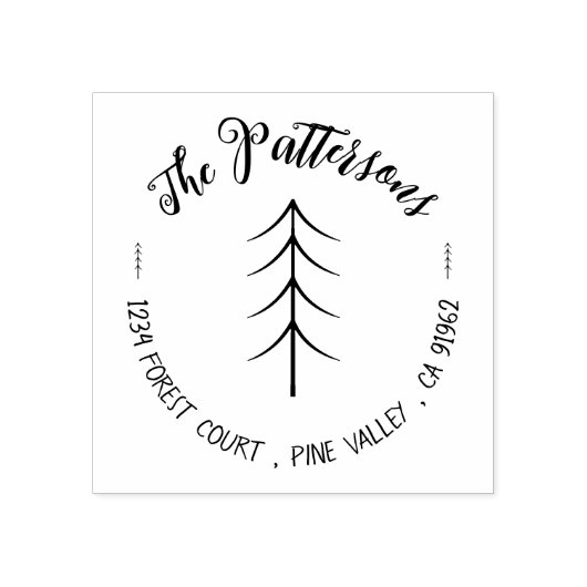 Minimalistisch veer Birfamilie Vakantie Rubberstem Rubberstempel (Afrduk)