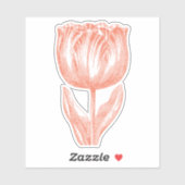 Minimalistisch   ventilatorlijnTekening Sinaasappe Sticker (Vel)