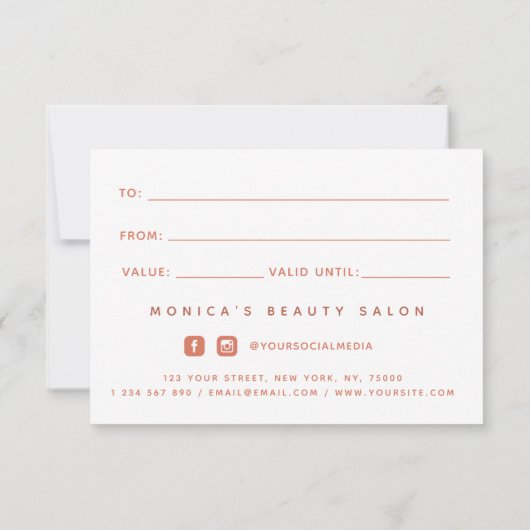 Minimalistisch verbrand Oranje Beauty Salon Spa Ma (Achterkant)