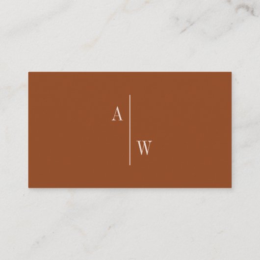 Minimalistisch verbrand Oranje bruiloft — behuizin Informatiekaartje (Achterkant)