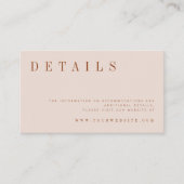 Minimalistisch verbrand Oranje bruiloft — behuizin Informatiekaartje (Voorkant)