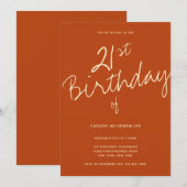 Minimalistisch verbrand Sinaasappel 21ste verjaard Kaart (Voorkant / Achterkant)