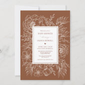 Minimalistisch verbrand Sinaasappel botanisch Baby Kaart (Voorkant)