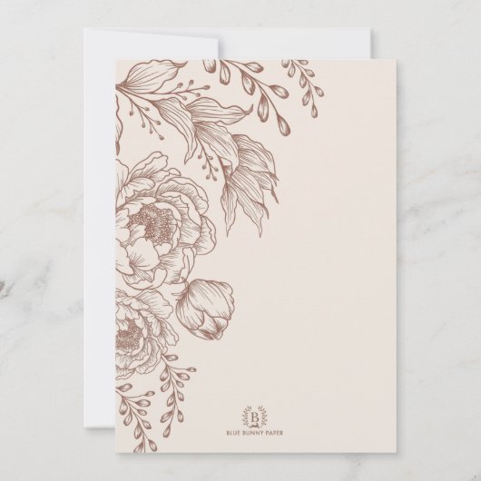 Minimalistisch verbrand Sinaasappel botanisch Baby Kaart (Achterkant)