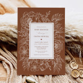 Minimalistisch verbrand Sinaasappel botanisch Baby Kaart