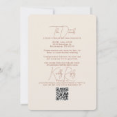 Minimalistisch verbrand Sinaasappel in één en RSVP Kaart (Achterkant)