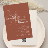 Minimalistisch verbrand Sinaasappel in één en RSVP Kaart