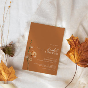 Minimalistisch verbrand Sinaasappel Wildflower Vri Kaart