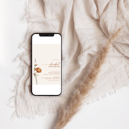 Minimalistisch verbrand Sinaasappel Wildflower Vri Kaart