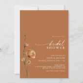 Minimalistisch verbrand Sinaasappel Wildflower Vri Kaart (Voorkant)