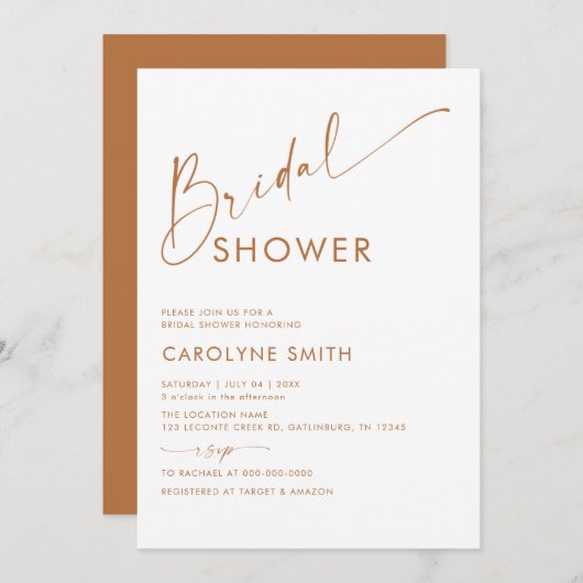 Minimalistisch verbrand Sinaasappels terracotta Vr Kaart (Voorkant / Achterkant)