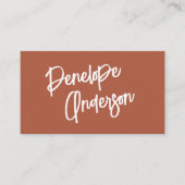 Minimalistisch verbrande Sinaasappel Boho Modern T Visitekaartje (Voorkant)