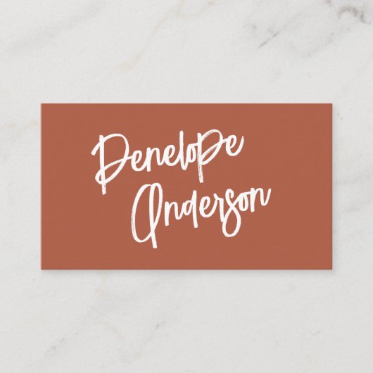 Minimalistisch verbrande Sinaasappel Boho Modern T Visitekaartje (Voorkant)