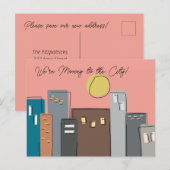 Minimalistisch Verhuizen naar de stad Urban Artwor Briefkaart (Voorkant / Achterkant)