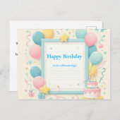 "Minimalistisch verjaardagsfeest Briefkaart – zach (Voorkant / Achterkant)