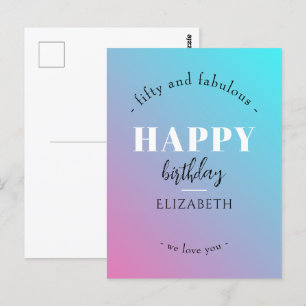 Minimalistisch verjaardagsontwerp in pasteltinten briefkaart