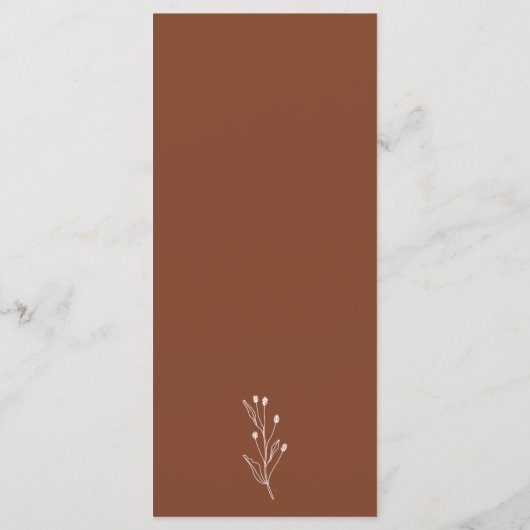 Minimalistisch verkenningsmenu van Terracotta Bohe Menu (Achterkant)