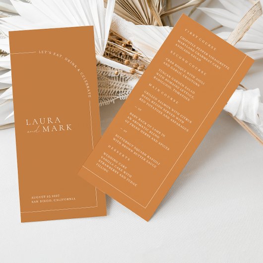 Minimalistisch verkenningsmenu van Terracotta Boho Menu